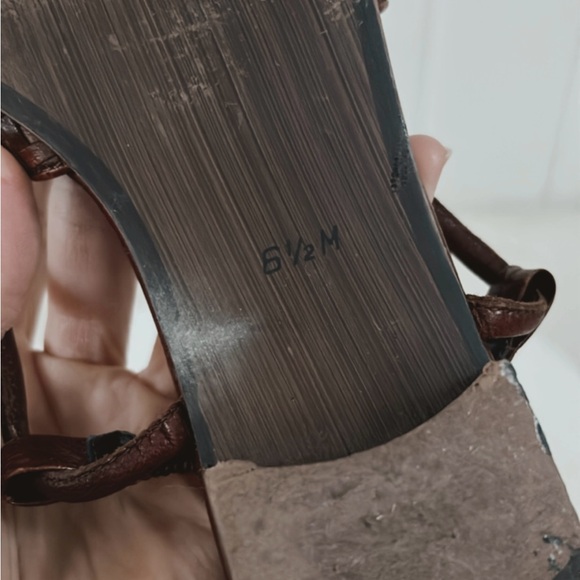 Enzo Angiolini Woven Leather Slingback Flats Dark Brown Casual Minimal Neutral - Picture 14 of 16
